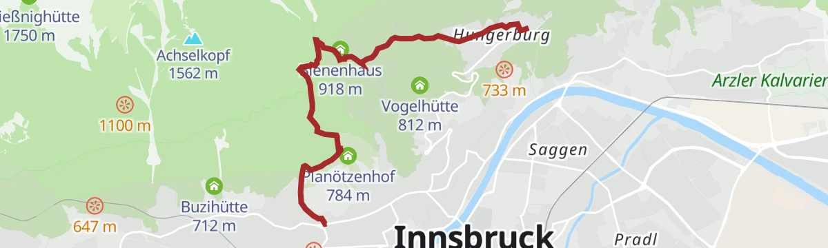 Route map: Höttinger Bild Weg